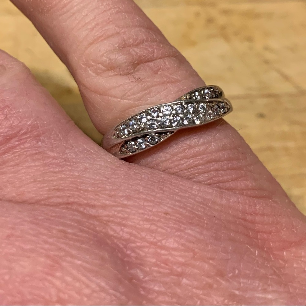 Simply Beautiful Serling Silver and CZ Ring. The perfect wedding band! - Picture 14 of 16